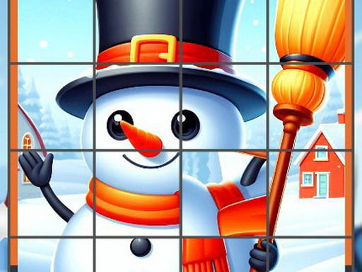 Happy Snowman Puzzle Images